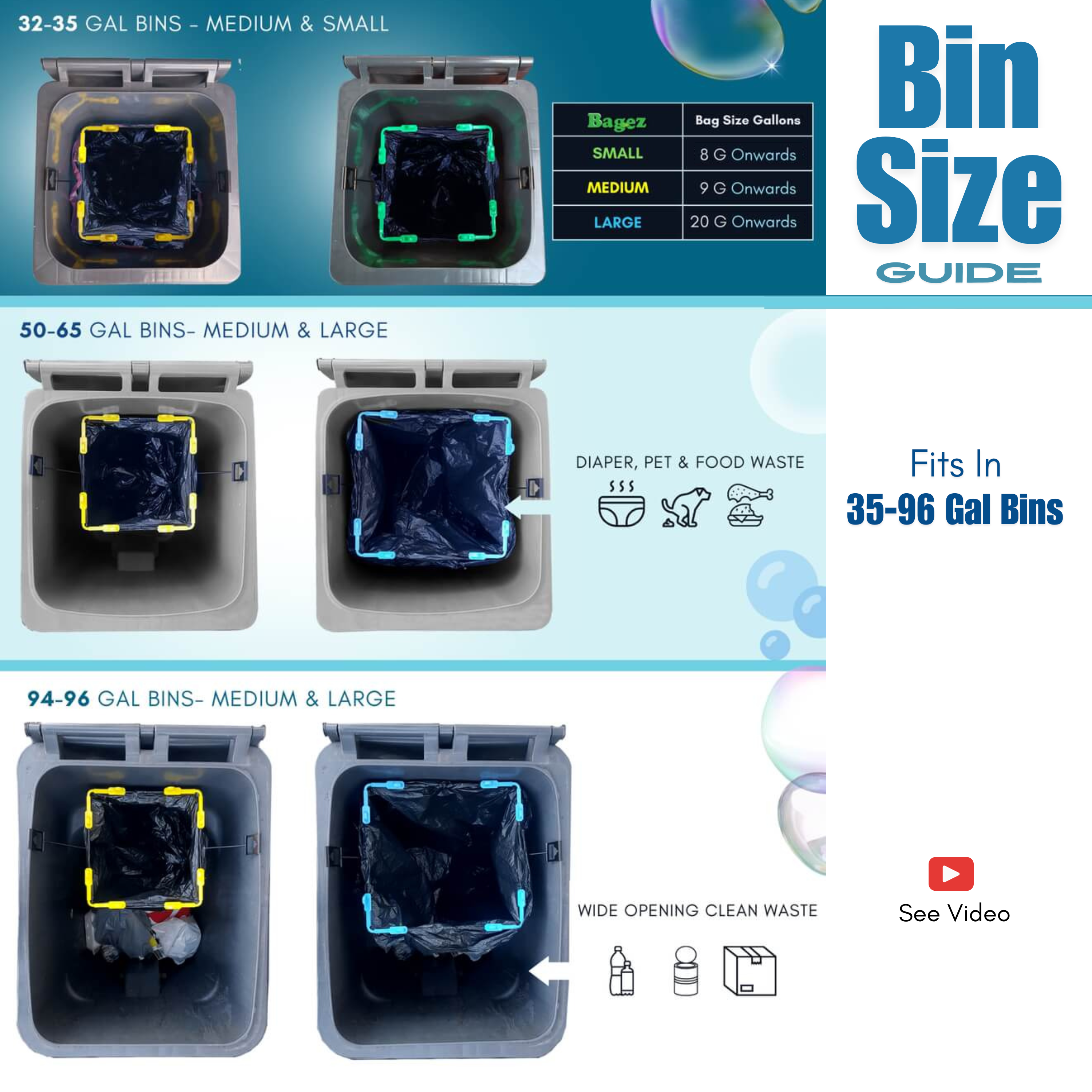 BagEZ Multi Purpose Trash Bag Holder - 10x13"