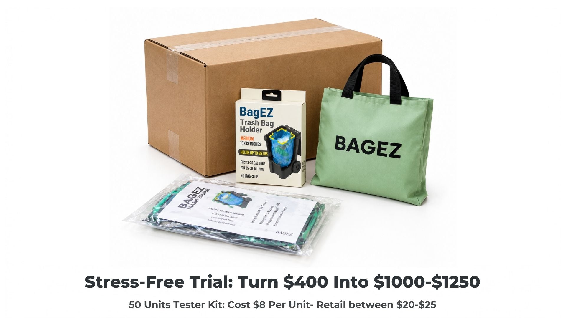 BagEZ Wholesale Starter Kit, Large (50 units) - BagEZ