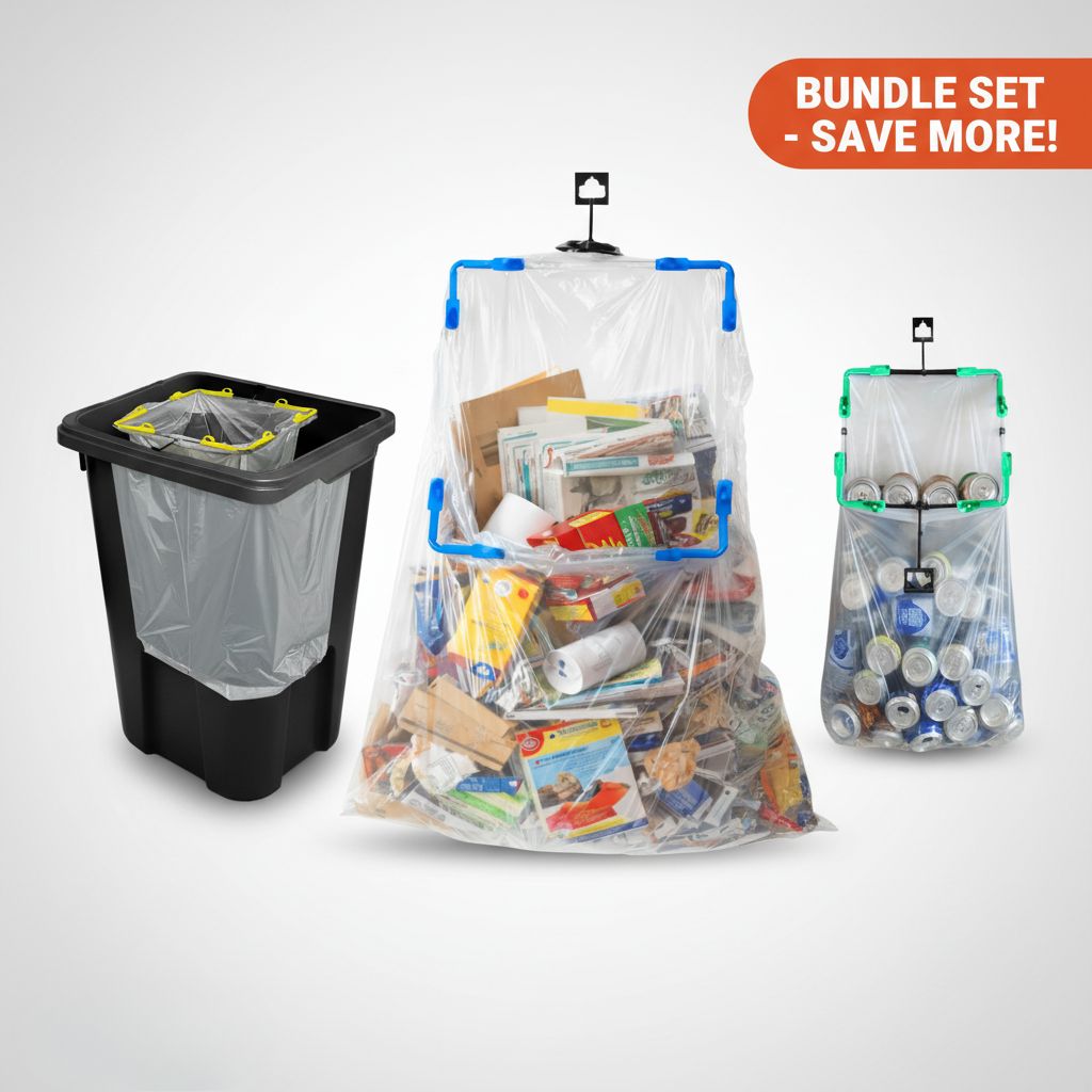 BagEZ Complete Waste Management Bundle - 3-in-1 Set (Large 16x17" + 13x13" Liner + Hanging 10x13")