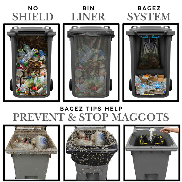 large 64 96 gallon trash can liner bin liners vs BagEZ trash bag holder