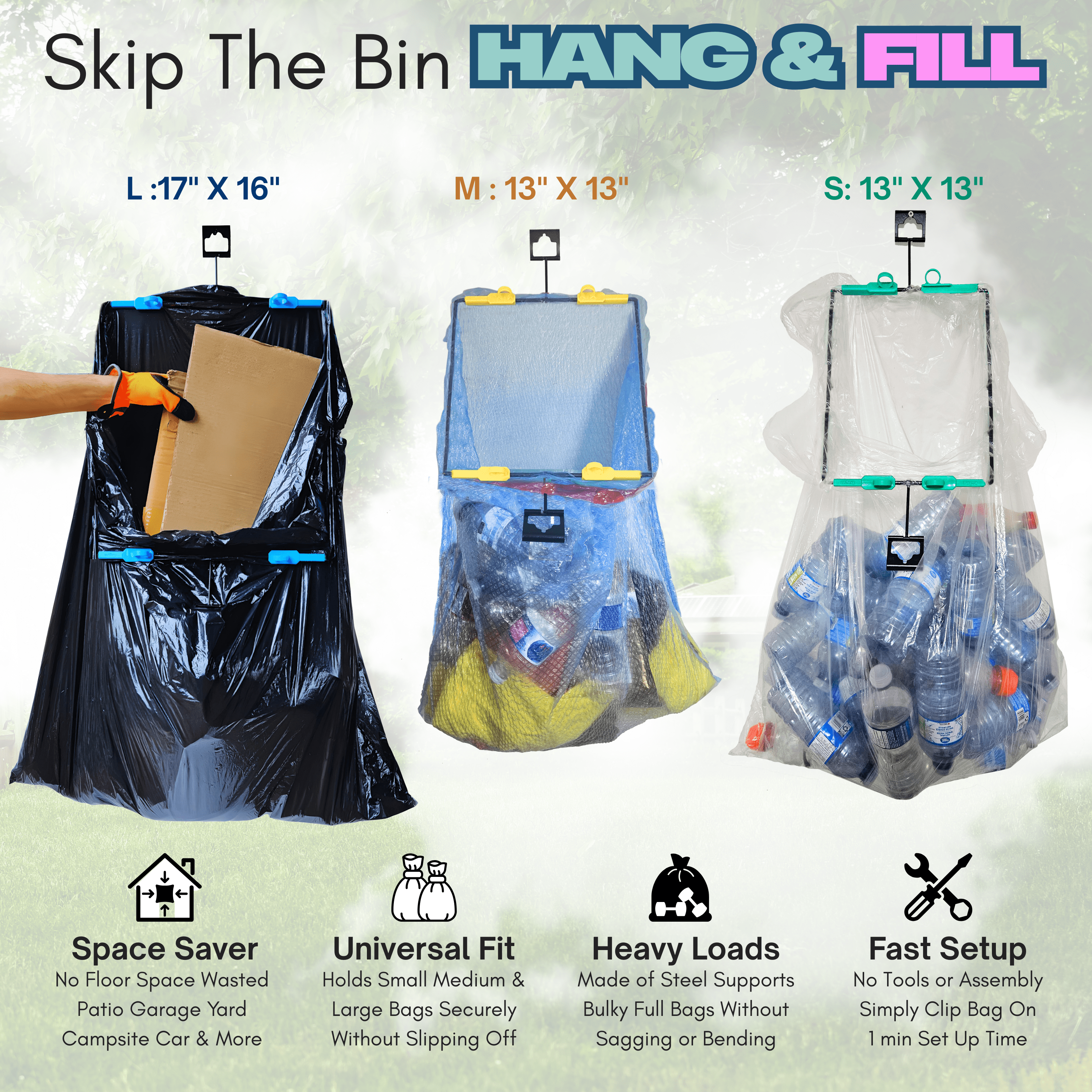 BagEZ Multi Purpose Trash Bag Holder - 10x13"