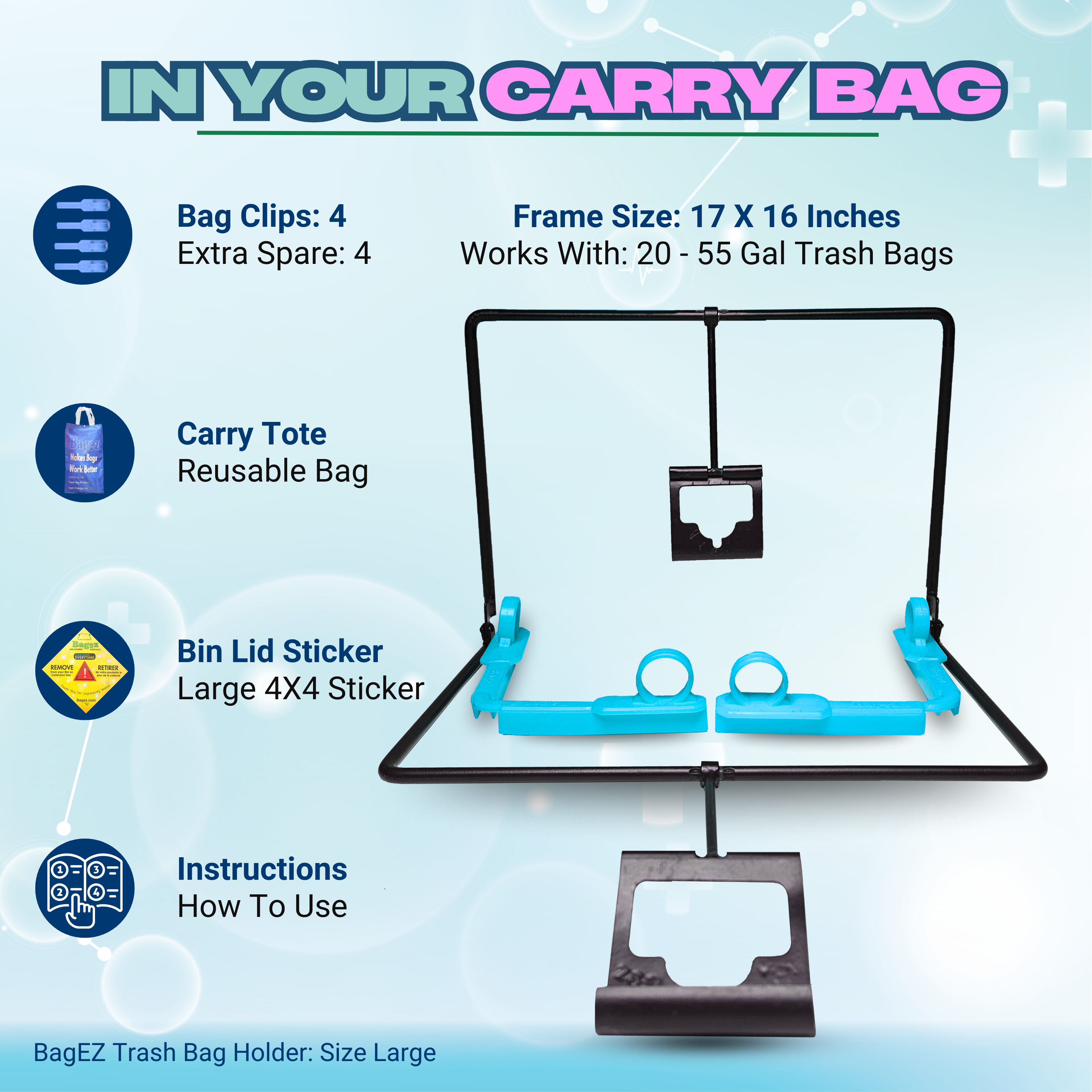 BagEZ Garbage Bag Holder Large 16x17"