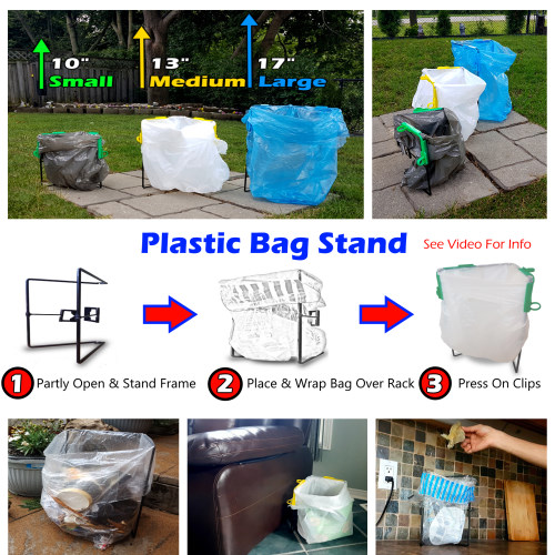 plastic bag stand set up