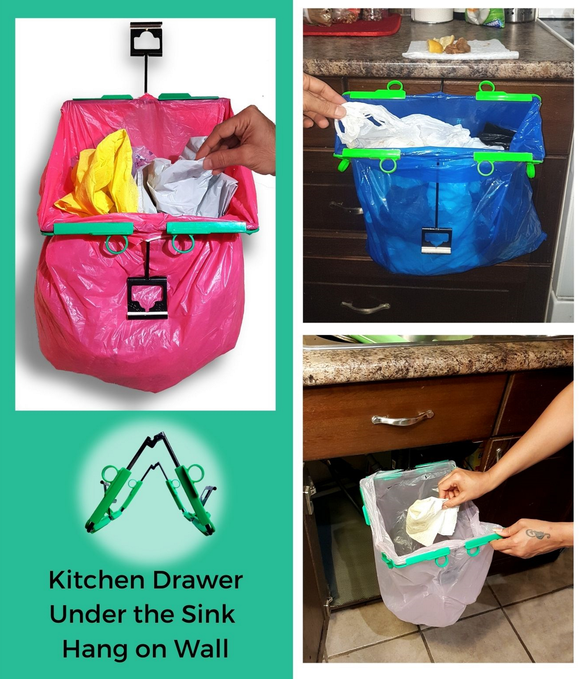 small grocery bag holder dispenser hanging 3 images kitchen amazon