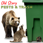 pests trash can green bin